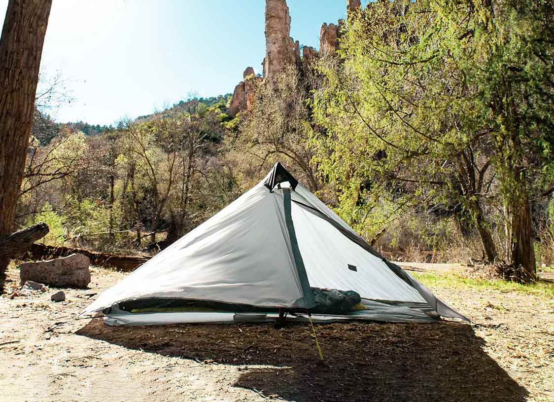 Six Moon Design Lunar solo set up in the Gila Wilderness of New Mexico