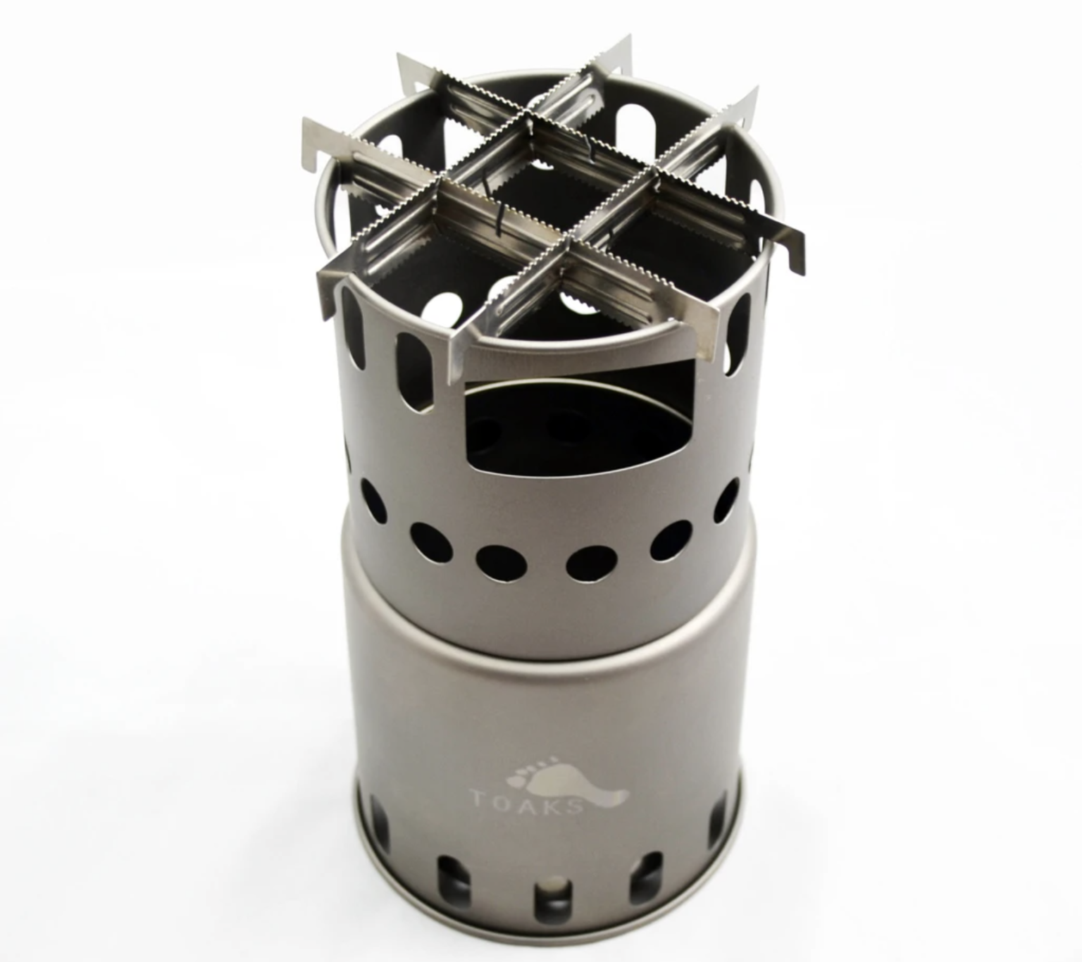 TOAKS Titanium Backpacking Wood Burning Stove - TOAKS TITANIUM WOOD STOVE WITH CROSS BARS 1536x1366